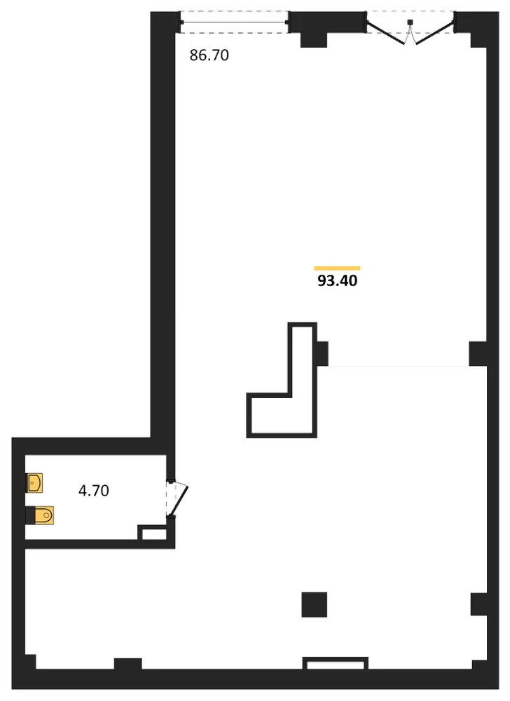 Планировка: Помещение 93,4 м²