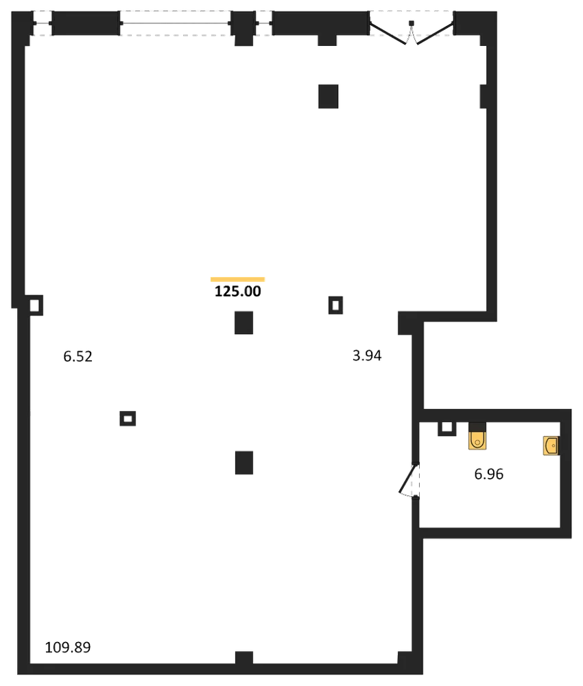 Планировка: Помещение 125 м²