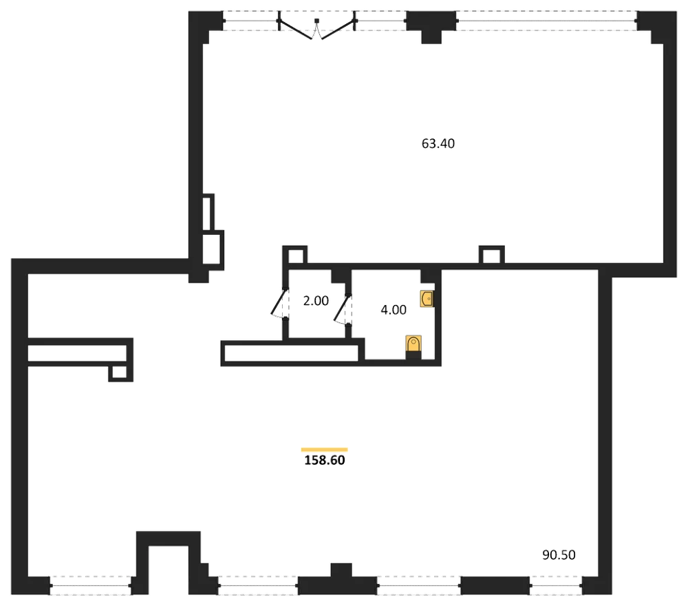 Планировка: Помещение 158,6 м²