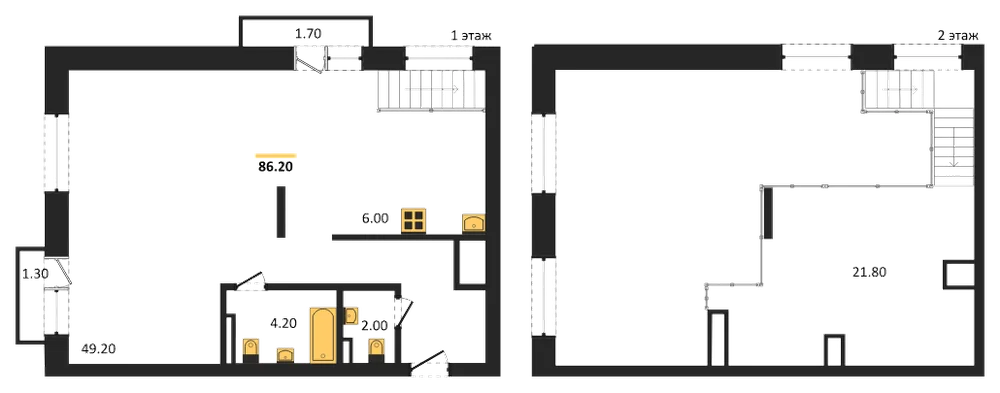 Планировка: Студия, 86,2 м²