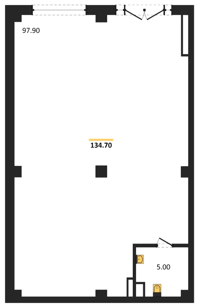 Планировка: Помещение 134,7 м²