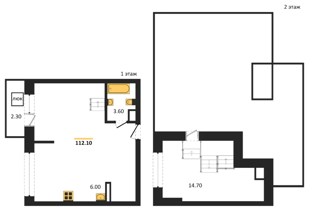 Планировка: Студия, 112,1 м²