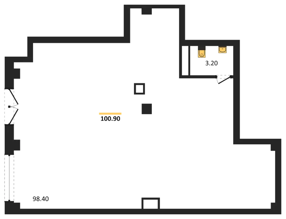 Планировка: Помещение 100,9 м²