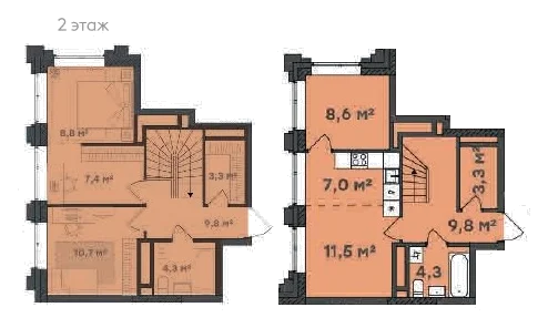 Планировка: 3-комн., 88,8 м²