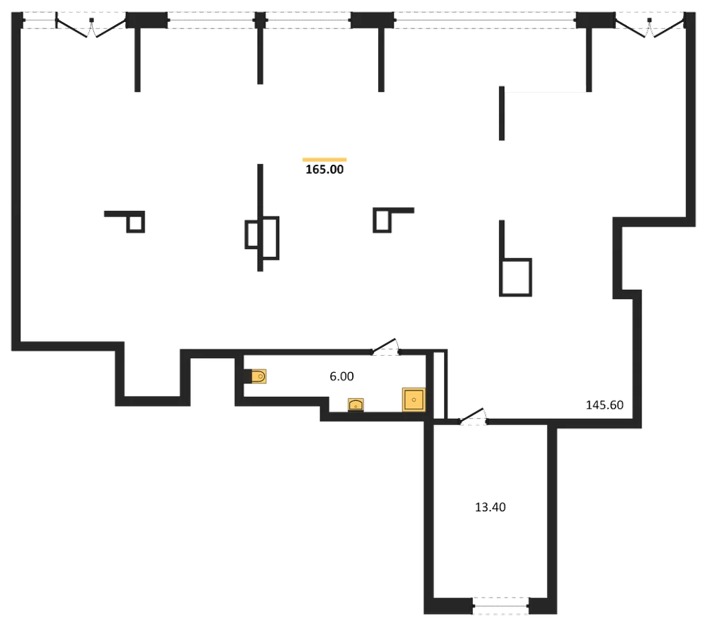 Планировка: Помещение 165 м²