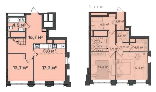 Планировка: 3-комн., 113,6 м²