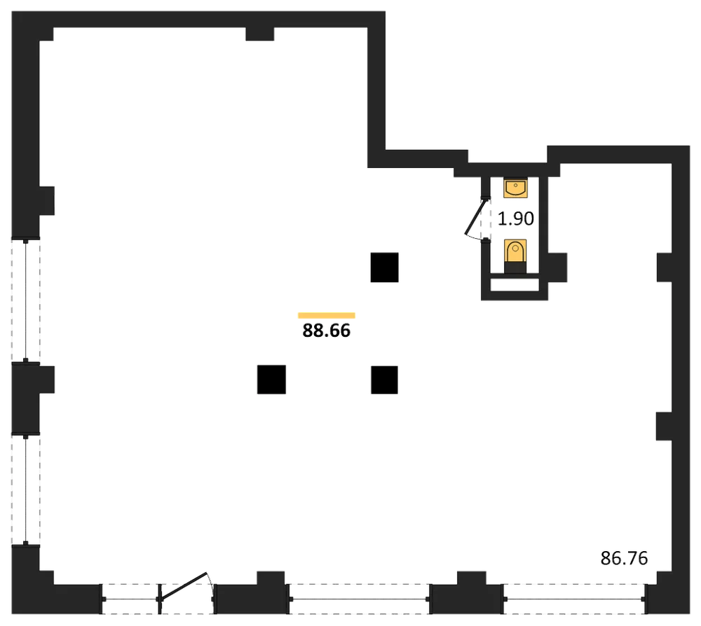 Планировка: Помещение 88,7 м²