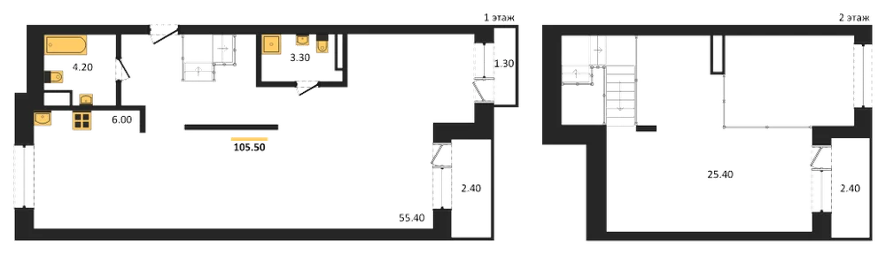 Планировка: Студия, 105,5 м²