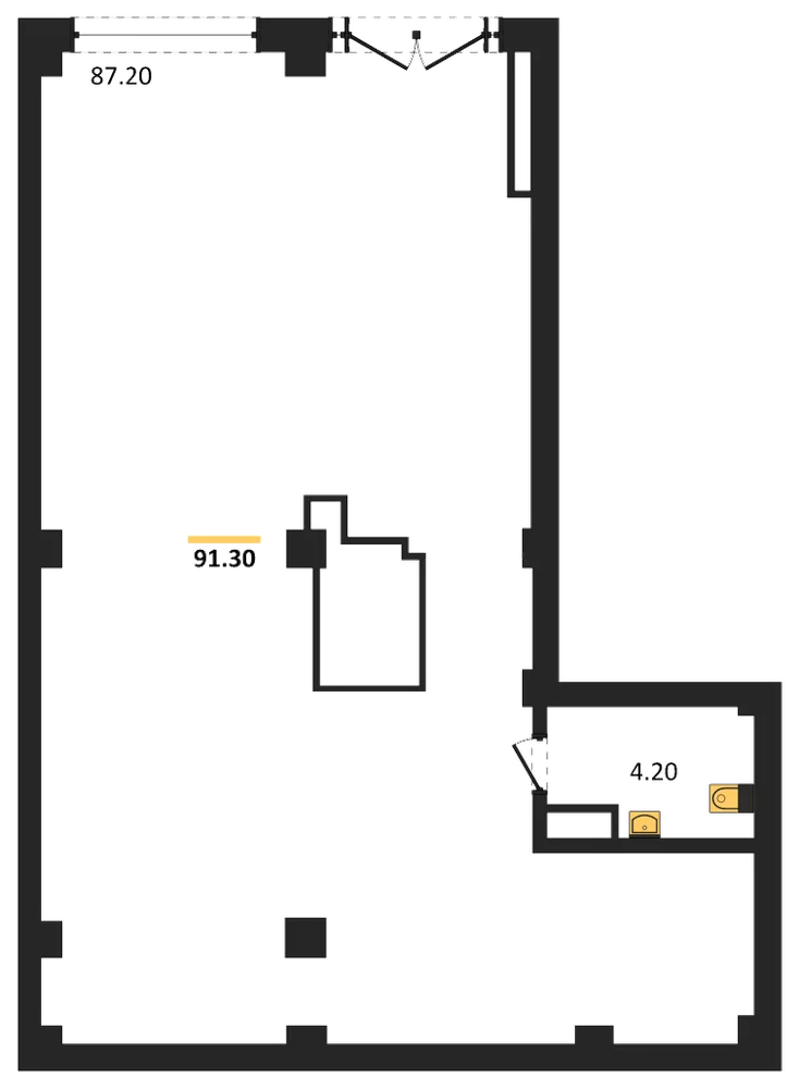 Планировка: Помещение 91,3 м²