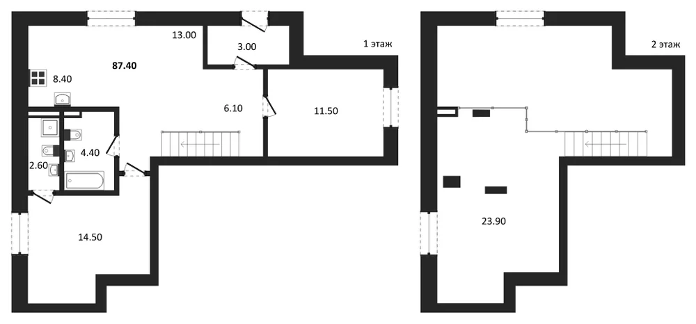 Планировка: 3-комн., 87,2 м²