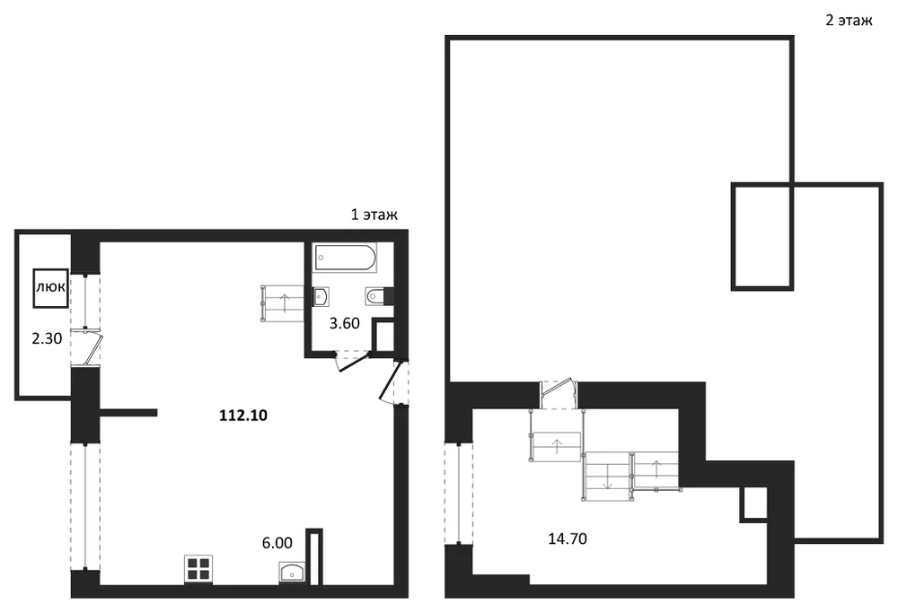 Планировка: Студия, 112,1 м²