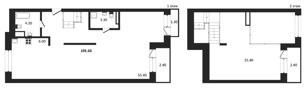 Планировка: Студия, 105,5 м²